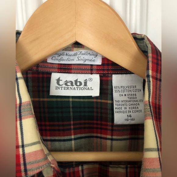 Vintage Tabi Plaid Tartan Button Down Shirt Medium - Picture 2 of 4